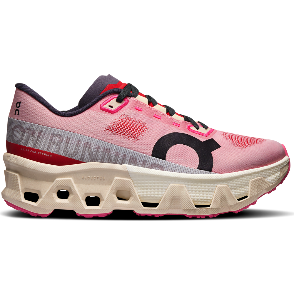 On Women's Cloudmonster Hyper Running Shoes Red / Cream - achilles heel