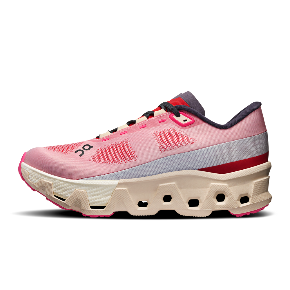 On Women's Cloudmonster Hyper Running Shoes Red / Cream - achilles heel