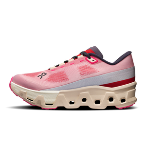On Women's Cloudmonster Hyper Running Shoes Red / Cream - achilles heel