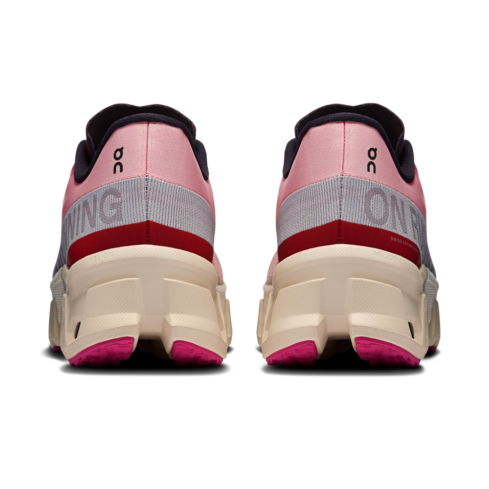 On Women's Cloudmonster Hyper Running Shoes Red / Cream - achilles heel