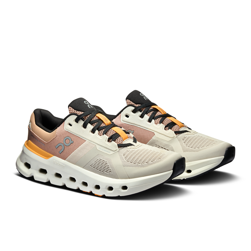On Women's Cloudrunner 2 Running Shoes Pearl / Tangerine - achilles heel