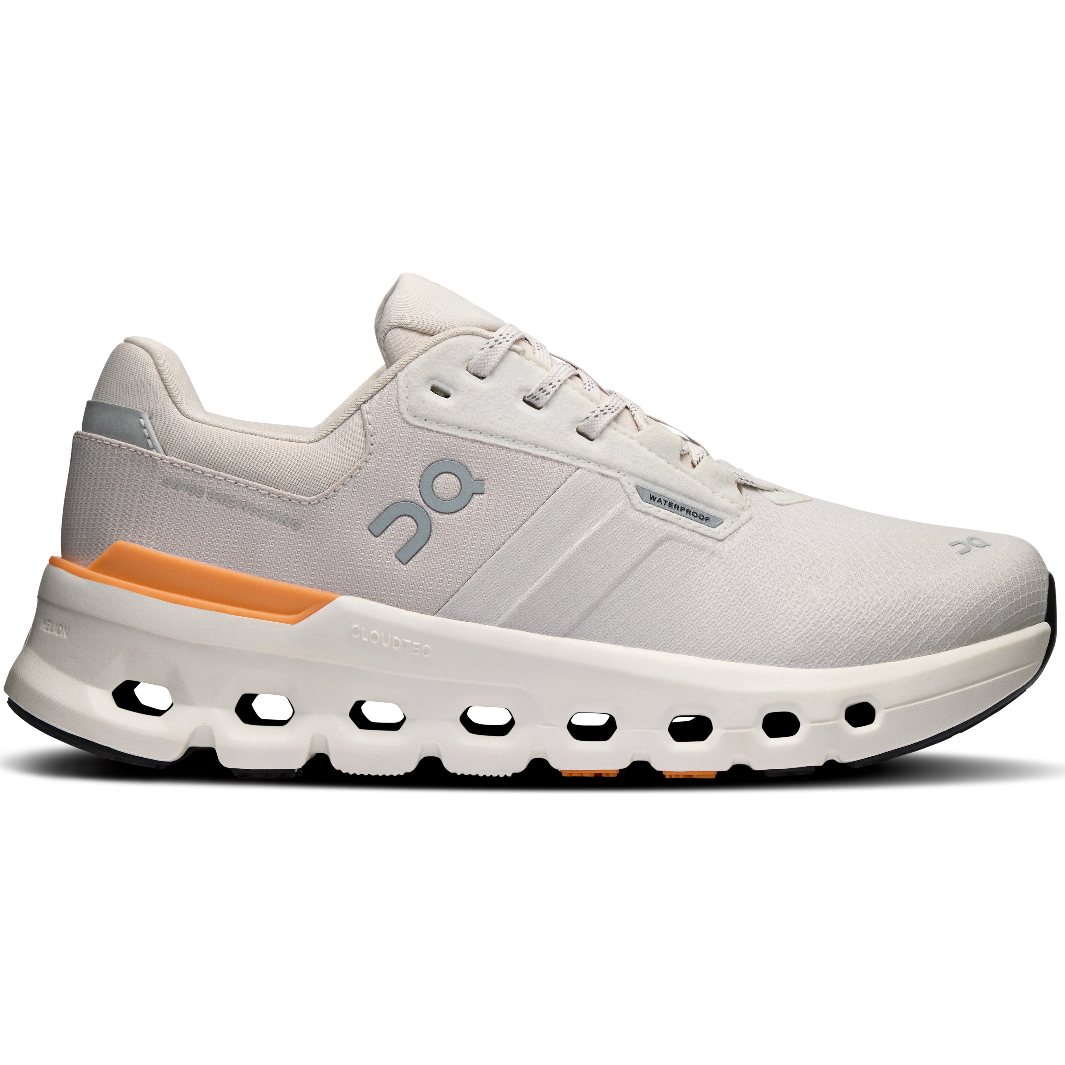 On Women's Cloudrunner 2 Waterproof Running Shoes Wolf / Tangerine - Achilles Heel