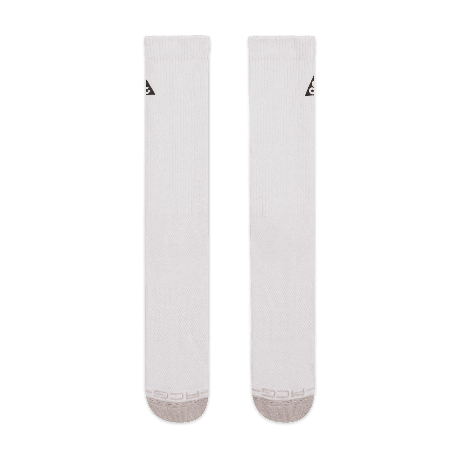 Nike ACG Everyday Elevated Crew Socks Photon Dust College Grey pair front view showing cushioned crew construction with sweat-wicking fabric