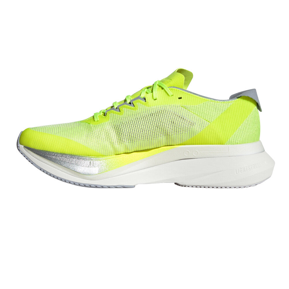 adidas Men's Adizero Boston 12 Running Shoes Lucid Lemon / Core Black / Silver Metallic - achilles heel