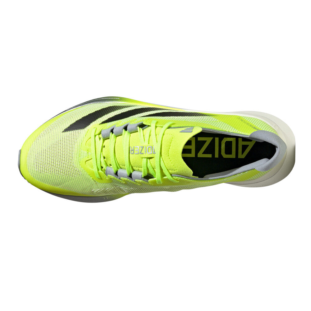 adidas Men's Adizero Boston 12 Running Shoes Lucid Lemon / Core Black / Silver Metallic - achilles heel
