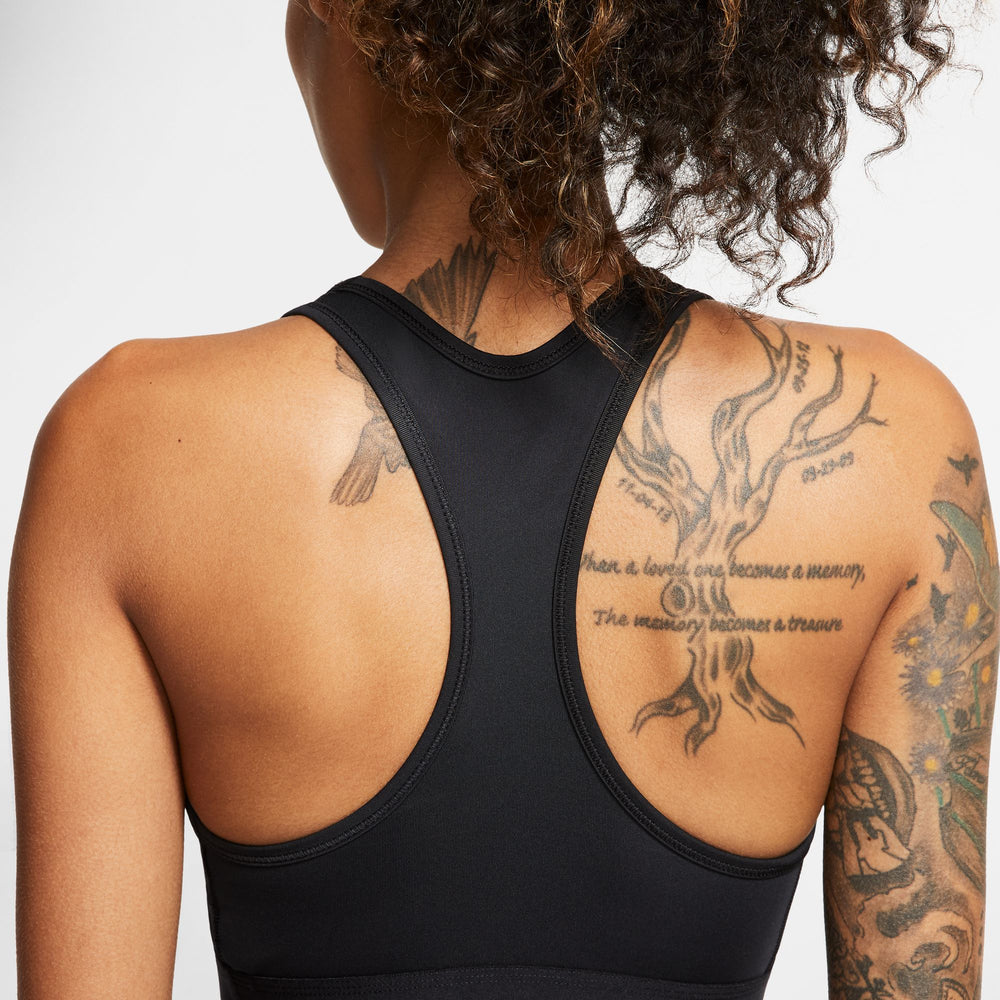 Nike Women's Dri-FIT Swoosh Band Bra Black / White - achilles heel