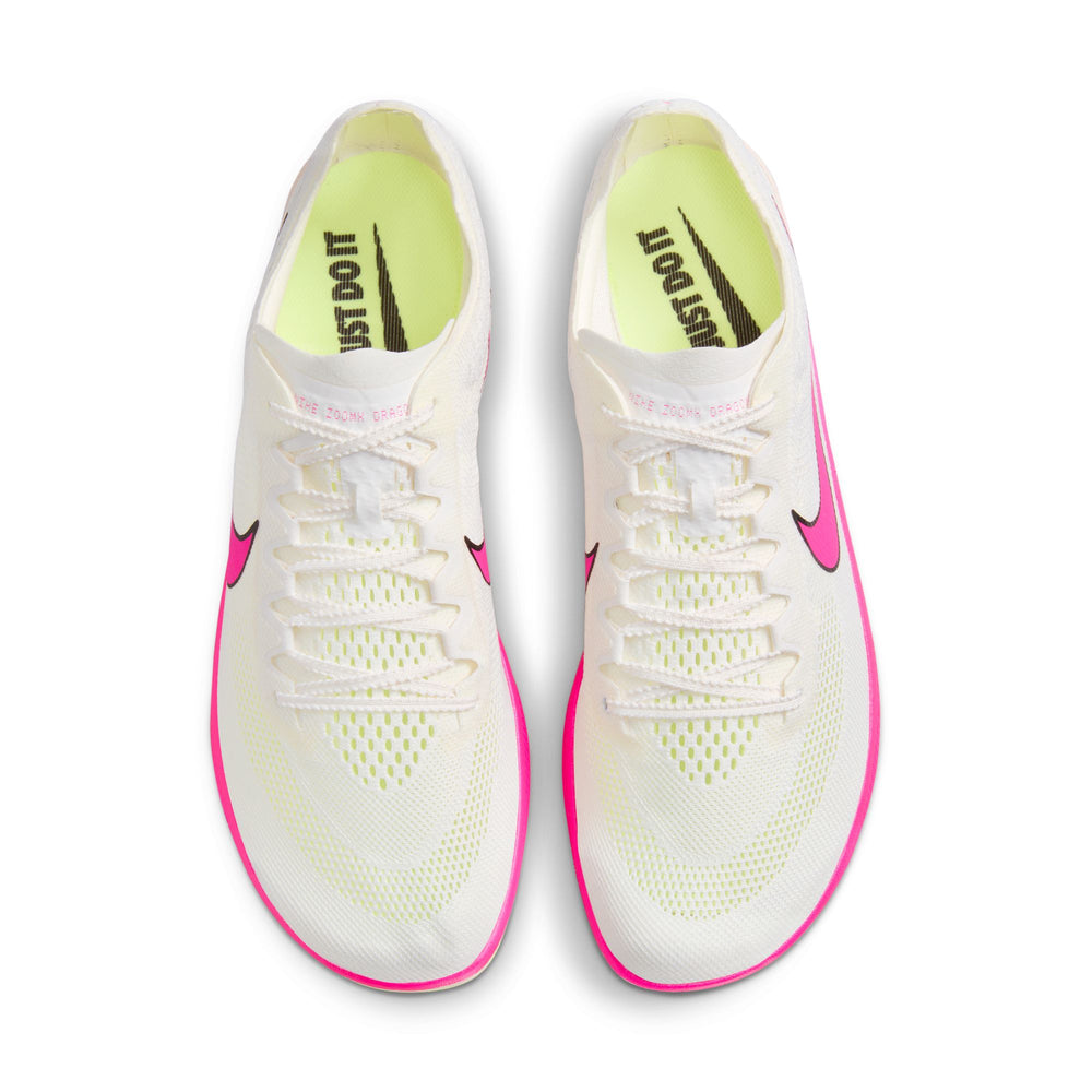 Nike ZoomX Dragonfly  Running Spikes Sail / Light Lemon Twist / Fierce Pink - achilles heel