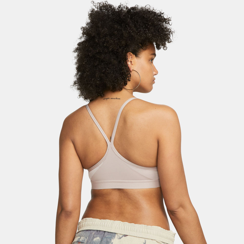 Nike Women's Dri-FIT Indy V-Neck Bra Diffused Taupe / White - achilles heel