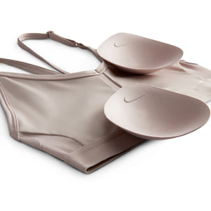 Nike Women's Dri-FIT Indy V-Neck Bra Diffused Taupe / White - achilles heel