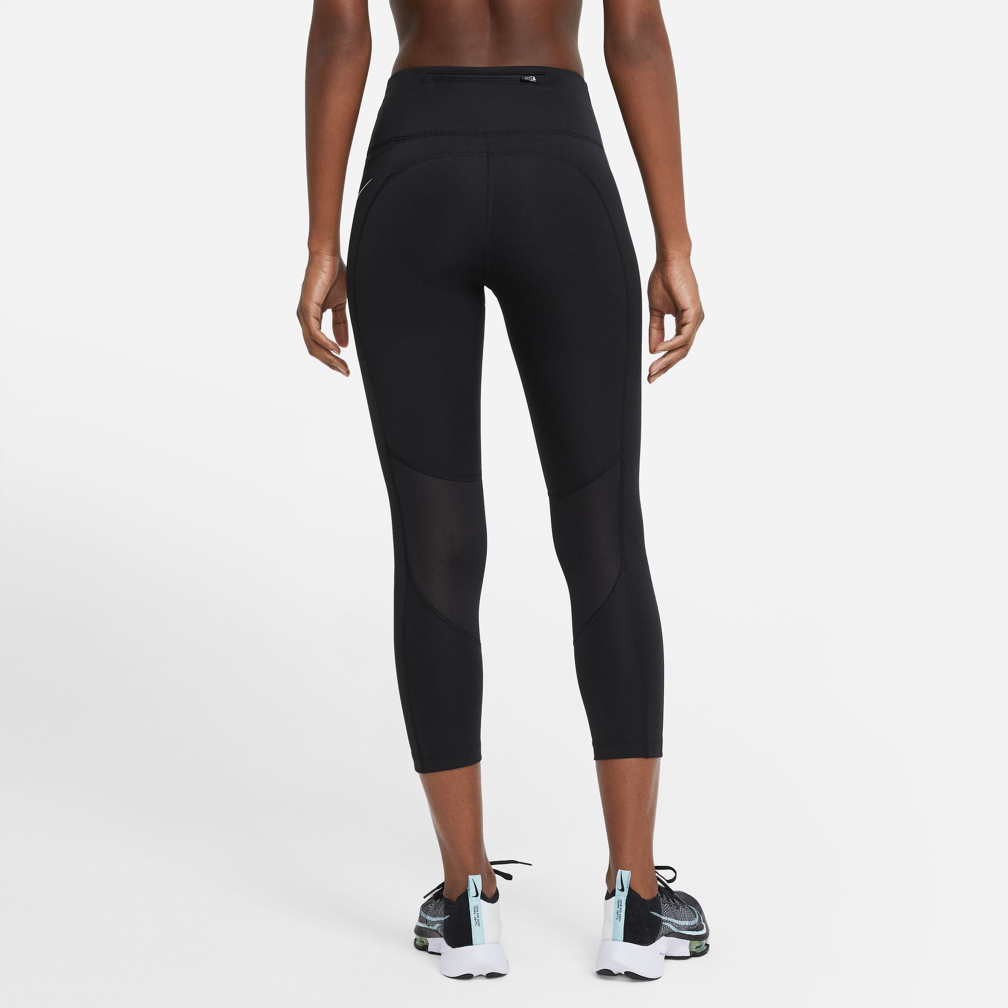 Nike Women's Fast Mid-Rise Crop Running Tights Black - Achilles Heel