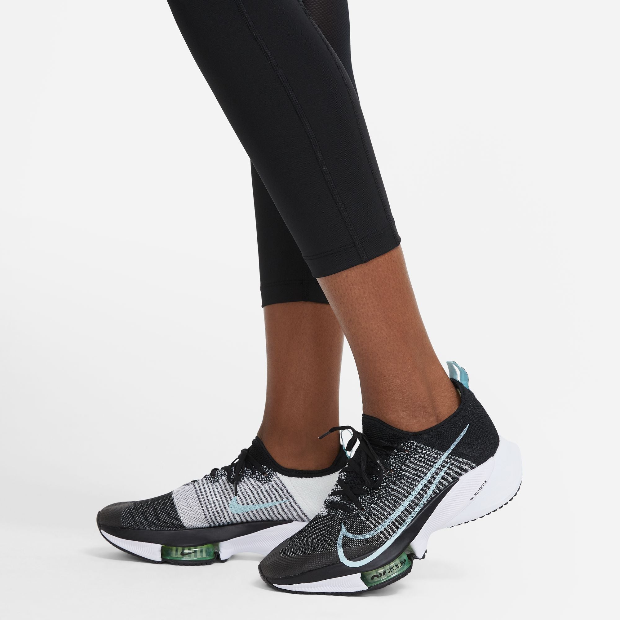 Nike Women's Fast Mid-Rise Crop Running Tights Black - Achilles Heel