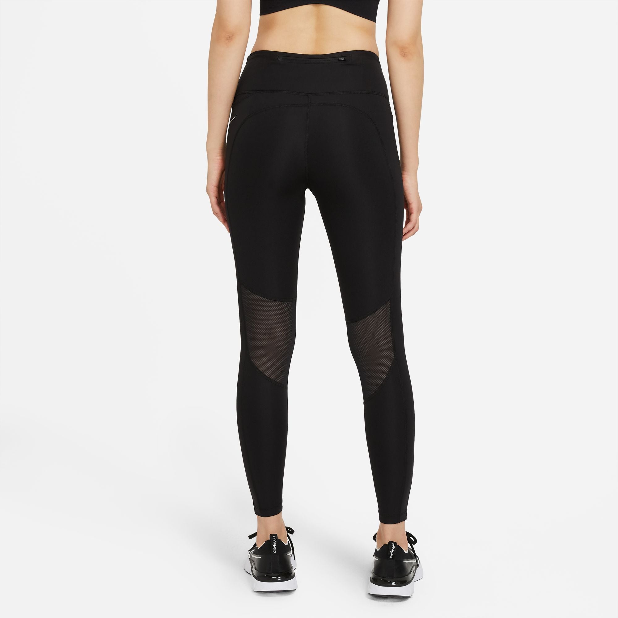 Nike Women's Epic Fast Mid-Rise Pocket Running Tight Black - Achilles Heel