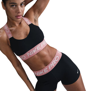 Nike Women's Pro 3 Inch Shorts Black / Elemental Pink / White - achilles heel
