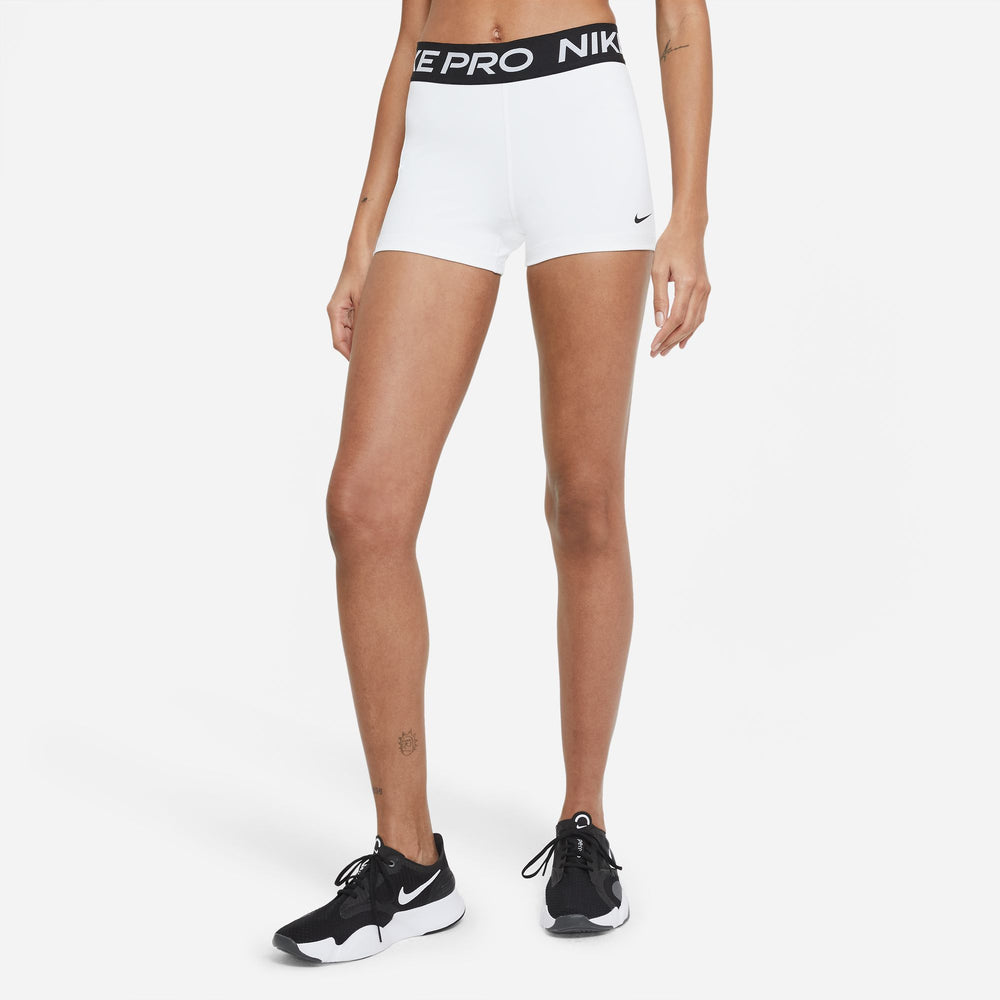 Nike Women's Pro 365 3 Inch Short White / Black - achilles heel