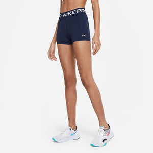Nike Women's Pro 3 Inch Shorts Obsidian / White - achilles heel