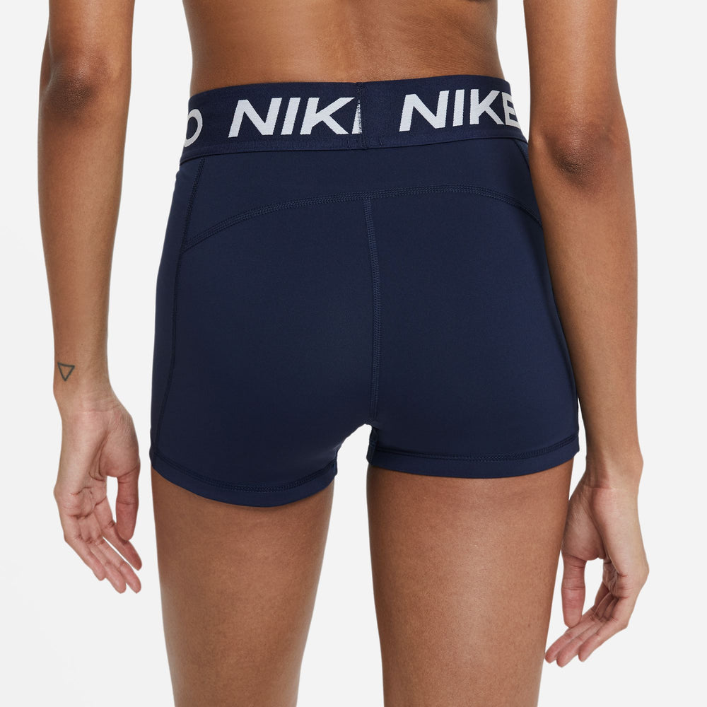 Nike Women's Pro 3 Inch Shorts Obsidian / White - achilles heel