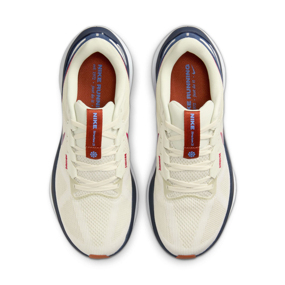 Nike Men's Air Zoom Structure 25 Running Shoes Sea Glass / Midnight Navy / Rugged Orange / University Red - achilles heel