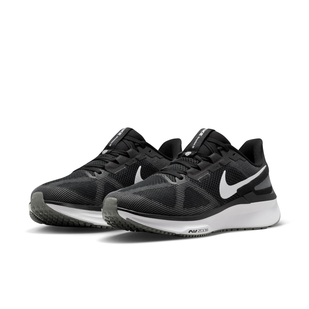 Nike Men's Structure 25 Wide Fit Running Shoes Black / White / Iron Grey - achilles heel