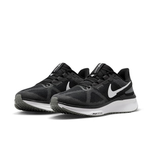 Nike Men's Air Zoom Structure 25 Wide Fit Running Shoes Black / White / Iron Grey - achilles heel