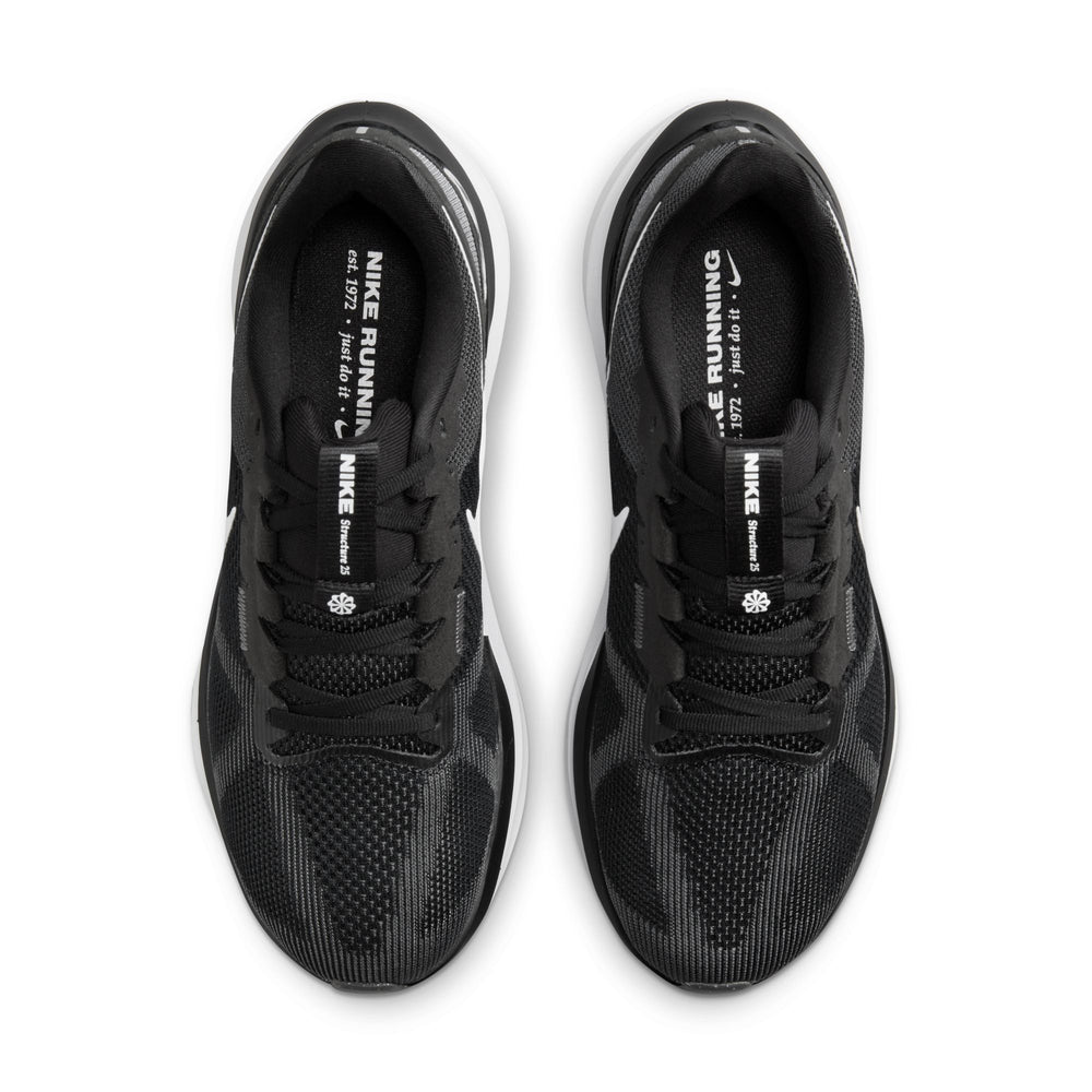 Nike Men's Air Zoom Structure 25 Running Shoes Black / White / Iron Grey - achilles heel