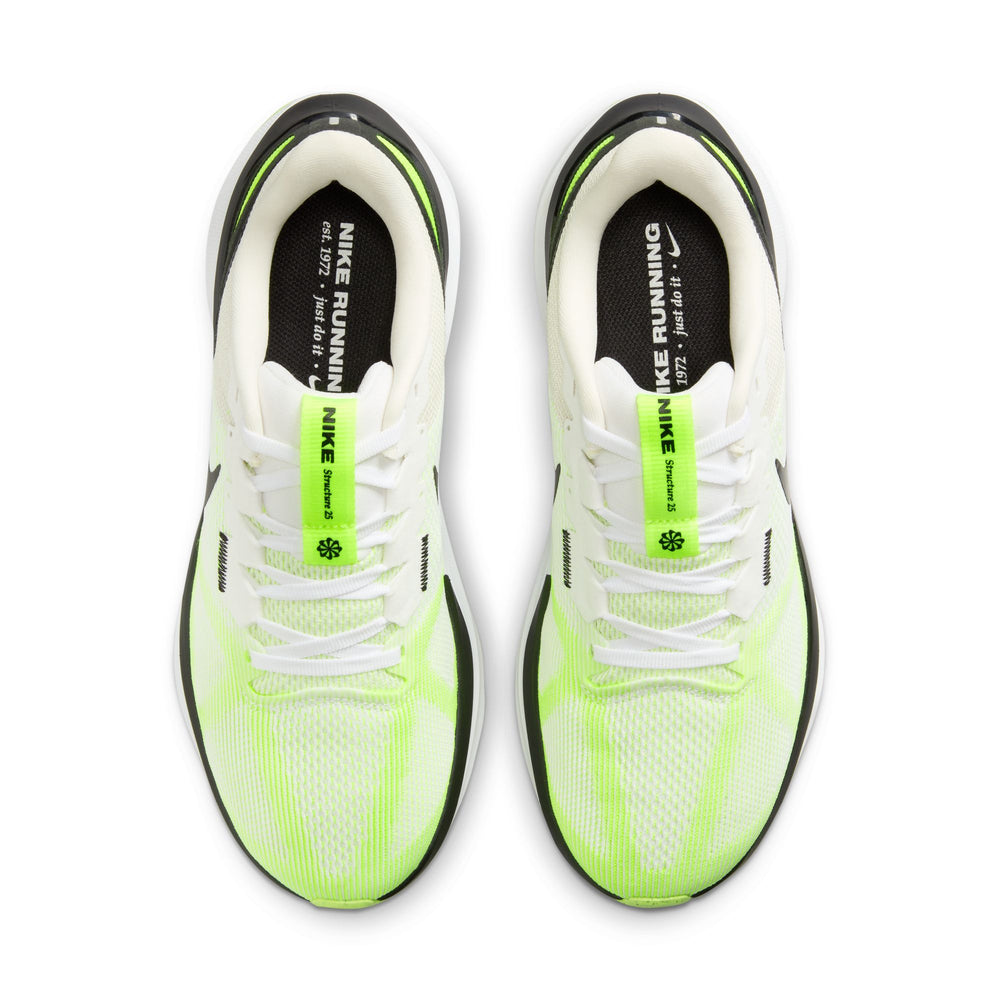 Nike Men's Air Zoom Structure 25 Running Shoes White / Black / Volt / Phantom - achilles heel