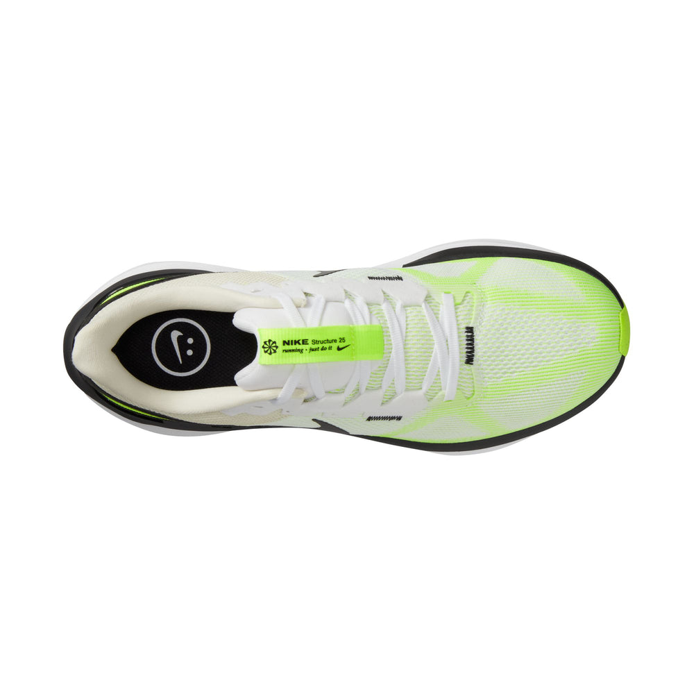 Nike Men's Air Zoom Structure 25 Running Shoes White / Black / Volt / Phantom - achilles heel