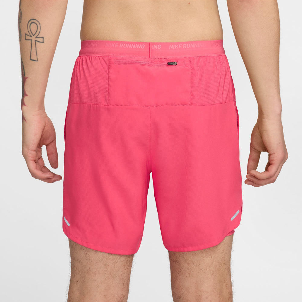 Nike Men s Dri FIT Stride 5 Inch 2 in 1 Running Shorts Aster Pink Reflective Silver Achilles Heel
