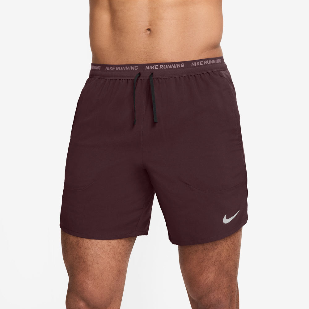Nike Men's Dri-FIT Stride 7 Inch Shorts Burgundy Crush / Black / Reflective Silver - achilles heel