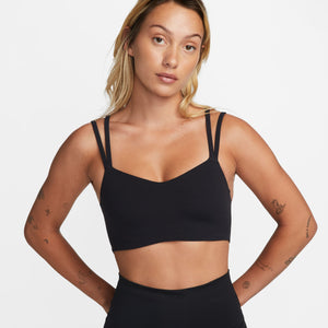 Nike Women's Dri-FIT Zenvy Strappy Sports Bra Black / Sail - achilles heel