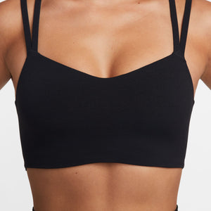 Nike Women's Dri-FIT Zenvy Strappy Sports Bra Black / Sail - achilles heel