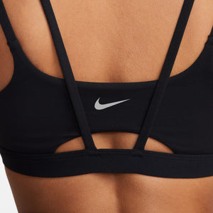 Nike Women's Dri-FIT Zenvy Strappy Sports Bra Black / Sail - achilles heel