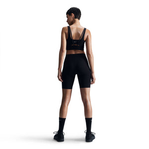 Nike Women's Dri-FIT Zenvy Medium Support Longline Sports Bra Light Black / Sail - achilles heel