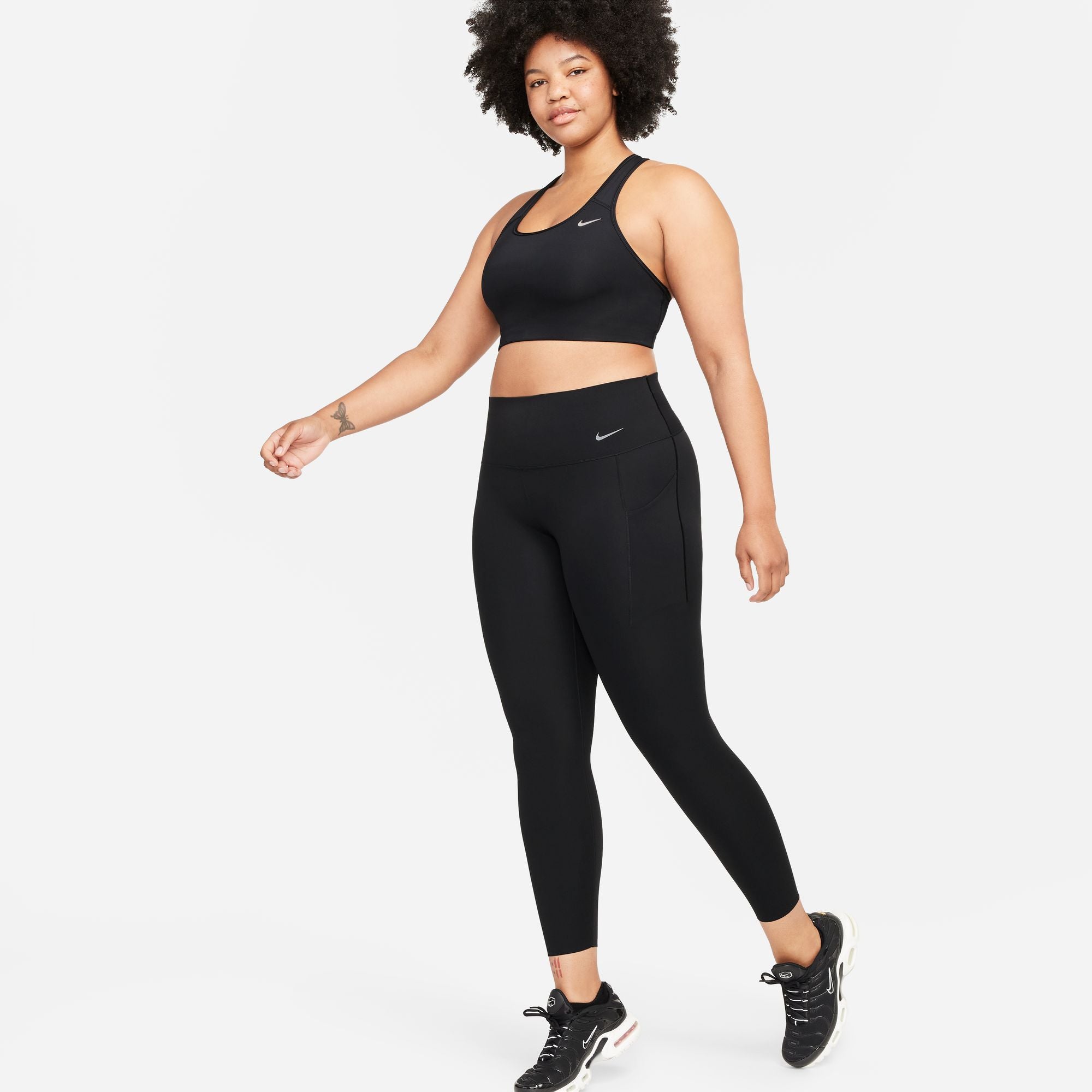 Nike Women's Universa Medium-Support High-Waisted 7/8 Leggings Black - Achilles Heel