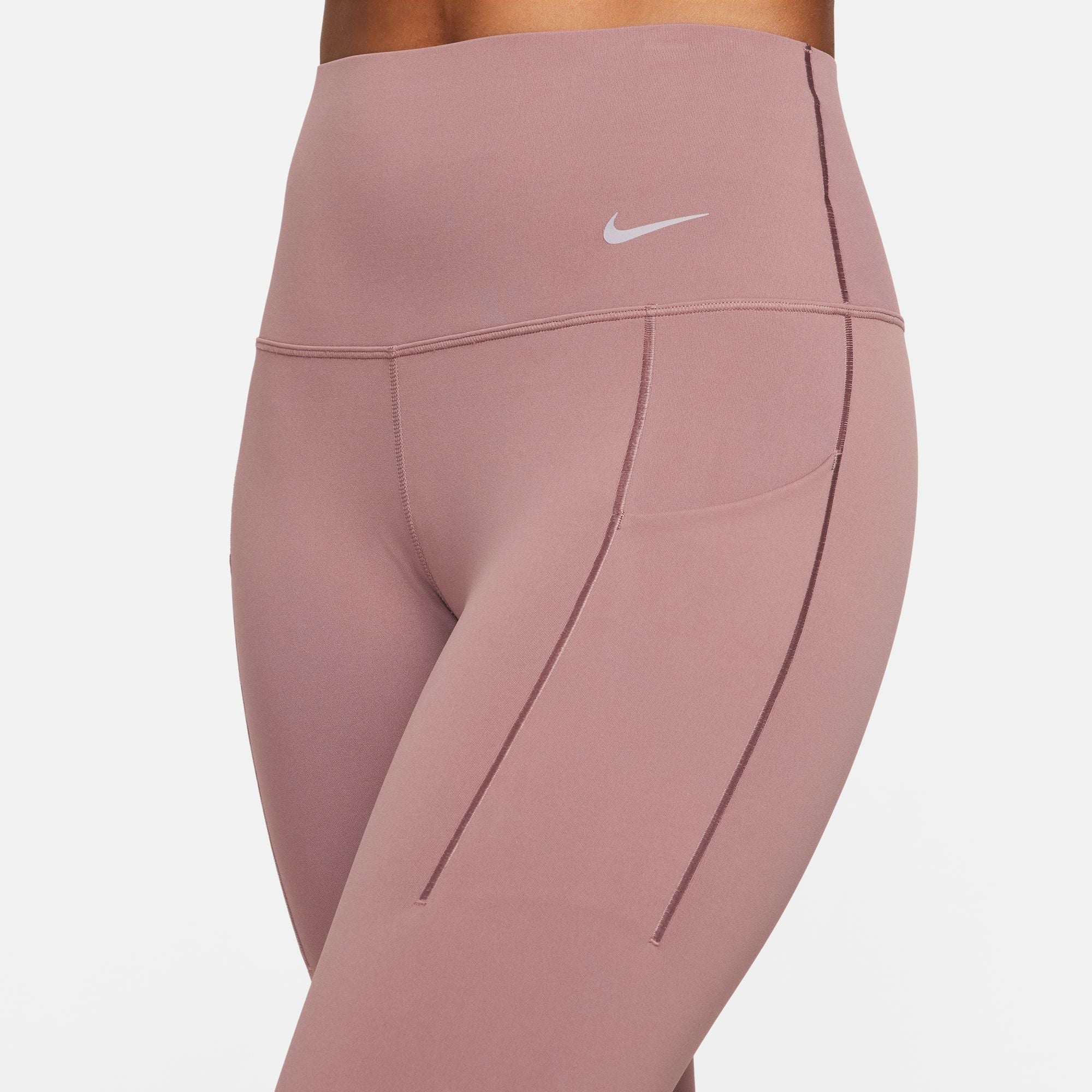 Nike Women's Universa Medium-Support High-Waisted 7/8 Leggings Smokey Mauve / Black - Achilles Heel