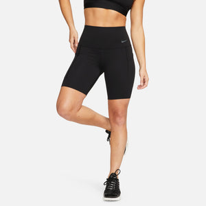 Nike Women's Universa Medium-Support High-Waisted 8 Inch Biker Shorts Black - achilles heel