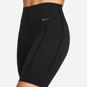 Nike Women's Universa Medium-Support High-Waisted 8 Inch Biker Shorts Black - achilles heel