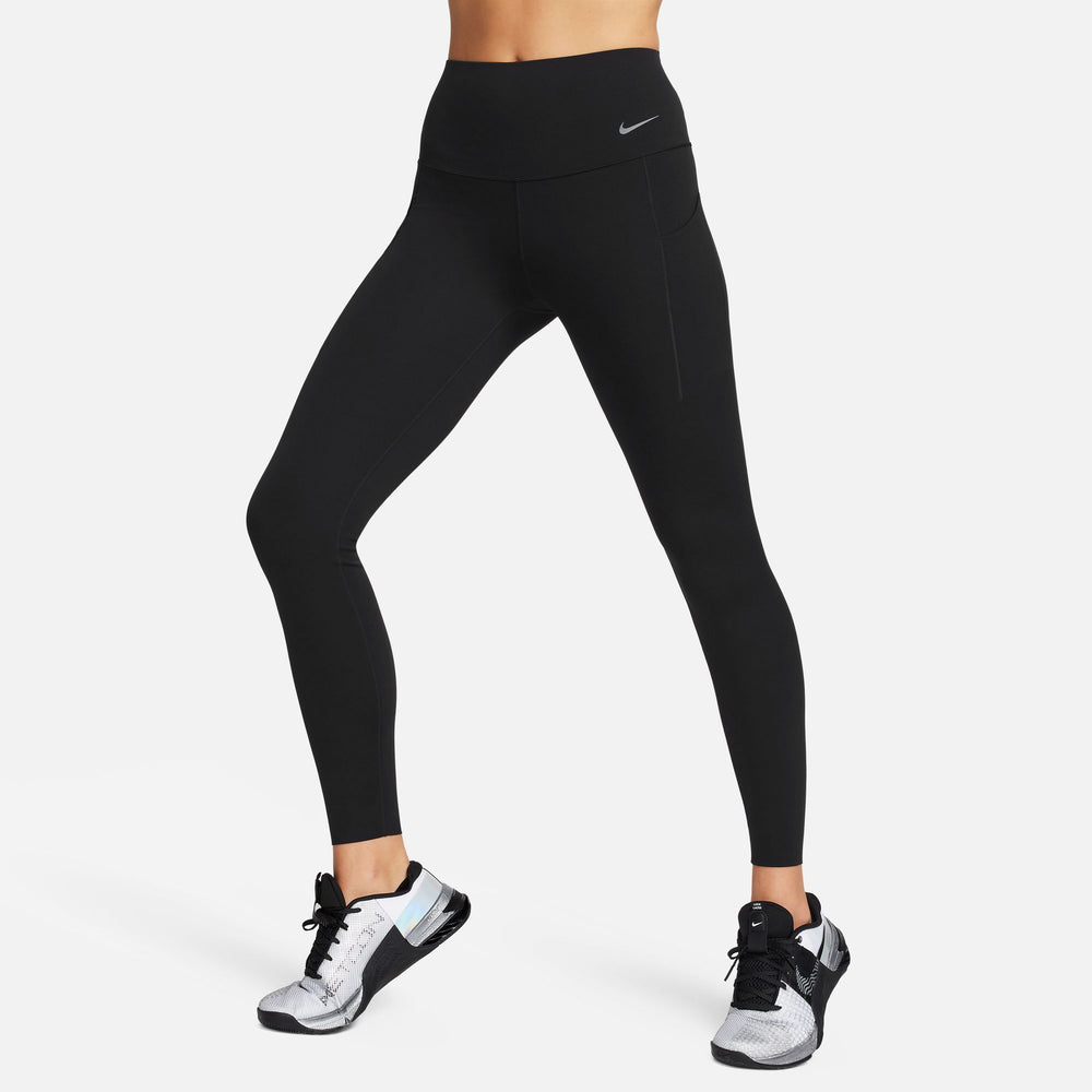 Nike Women's Universa Medium-Support High-Waisted Full Length Leggings Black - achilles heel