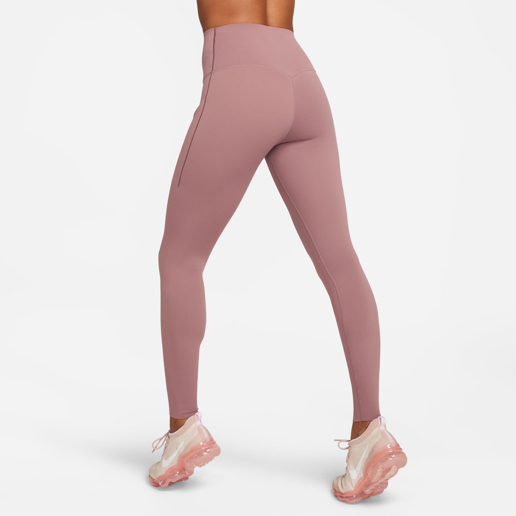 Nike Women's Universa Medium-Support High-Waisted Full Length Leggings Smokey Mauve / Black - Achilles Heel