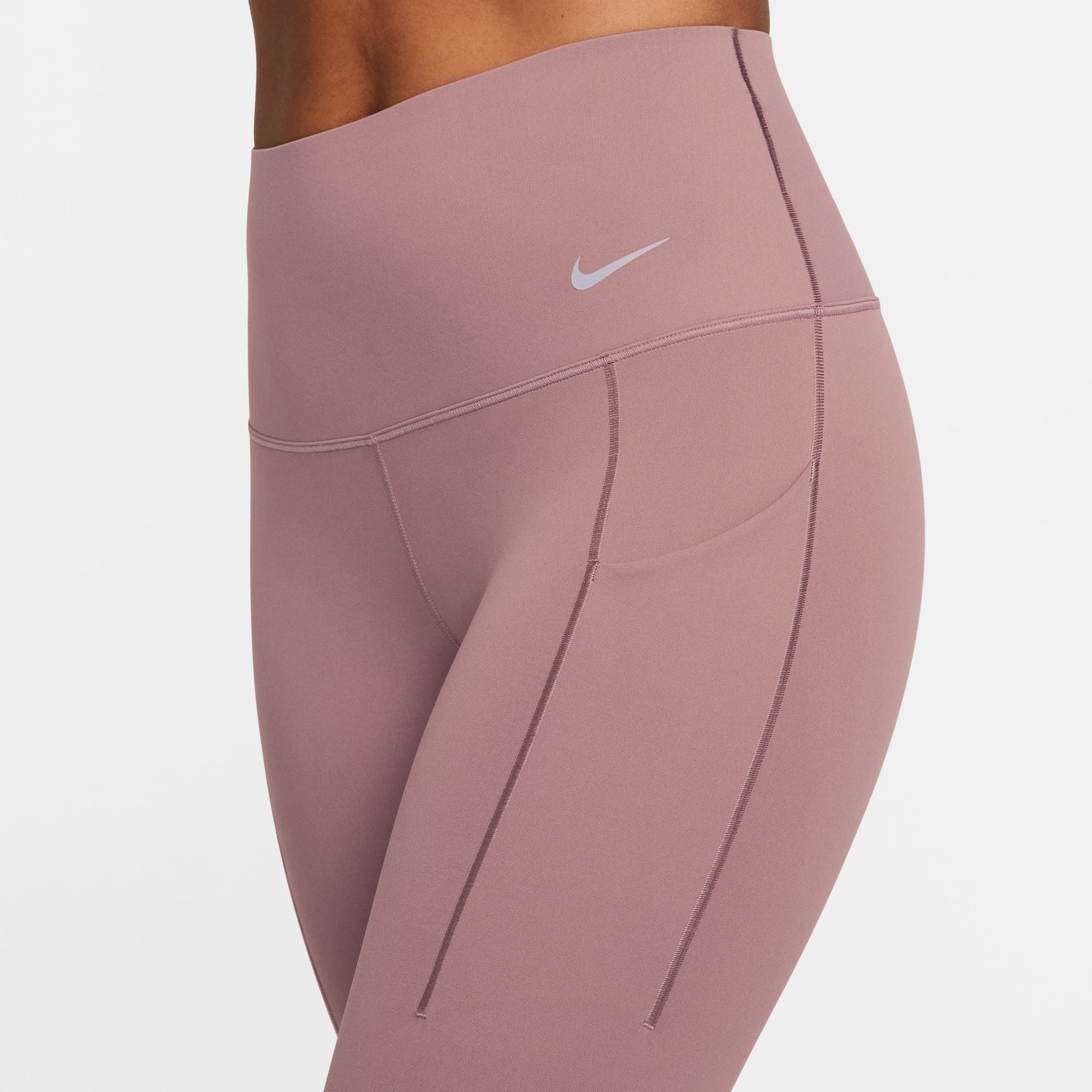 Nike Women's Universa Medium-Support High-Waisted Full Length Leggings Smokey Mauve / Black - Achilles Heel