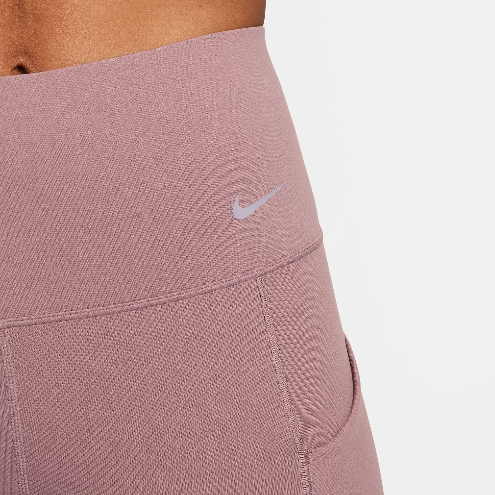 Nike Women's Universa Medium-Support High-Waisted Full Length Leggings Smokey Mauve / Black - Achilles Heel