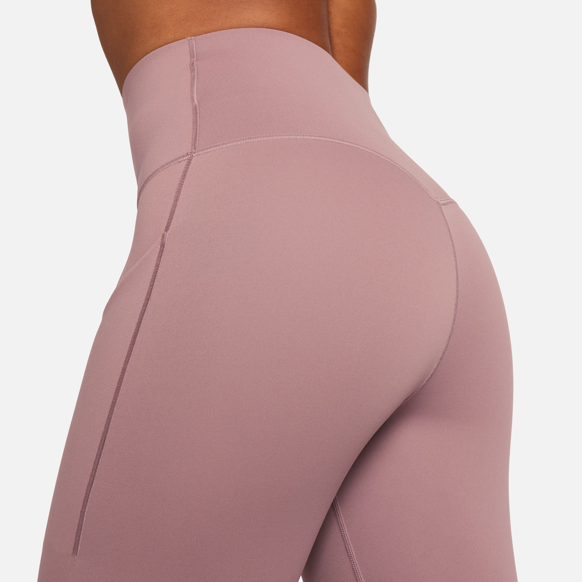 Nike Women's Universa Medium-Support High-Waisted Full Length Leggings Smokey Mauve / Black - Achilles Heel