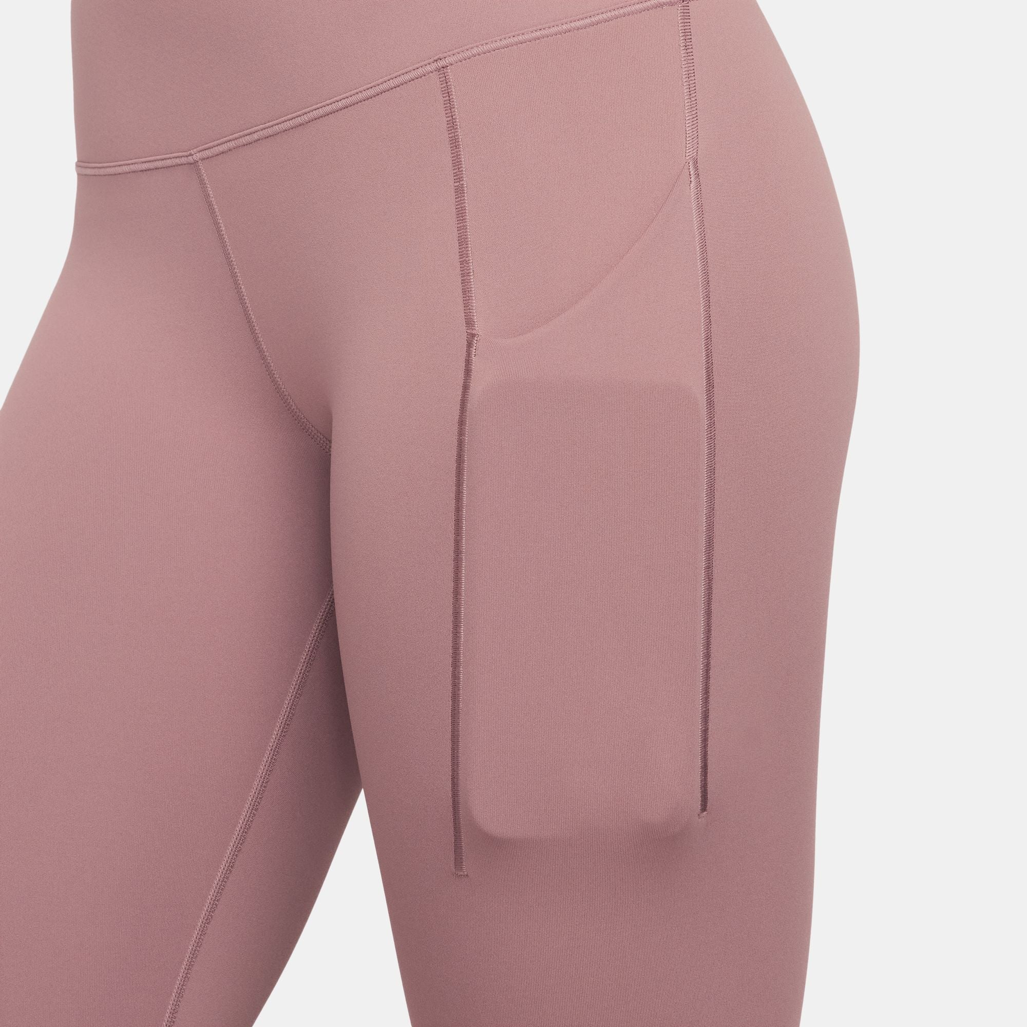 Nike Women's Universa Medium-Support High-Waisted Full Length Leggings Smokey Mauve / Black - Achilles Heel