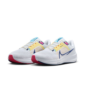 Nike Women's Pegasus 40 Running Shoes White / Photon Dust / Fierce Pink / Deep Royal Blue - achilles heel