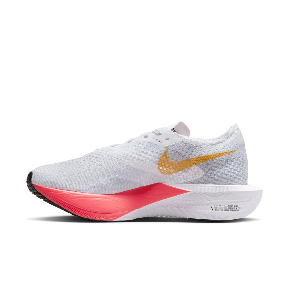Nike Women's Vaporfly 3 Running Shoes White / Sea Coral / Pure Platinum / Topaz Gold - achilles heel