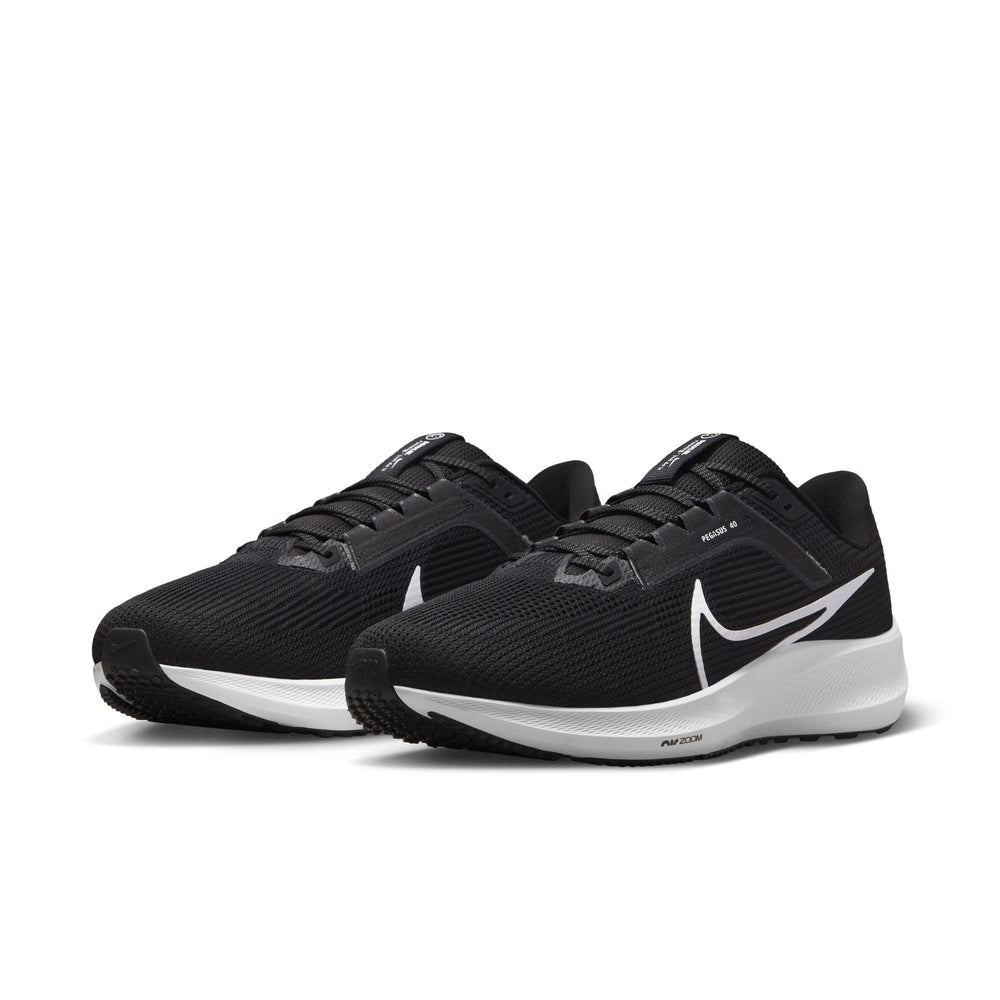 Nike Men's Pegasus 40 Wide Running Shoes Black / White / Iron Grey - achilles heel