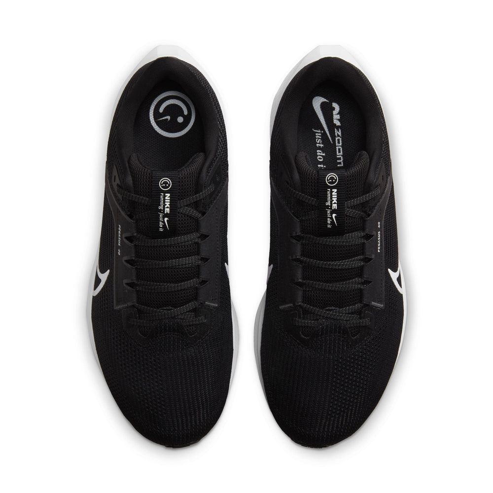 Nike Men's Pegasus 40 Wide Running Shoes Black / White / Iron Grey - achilles heel