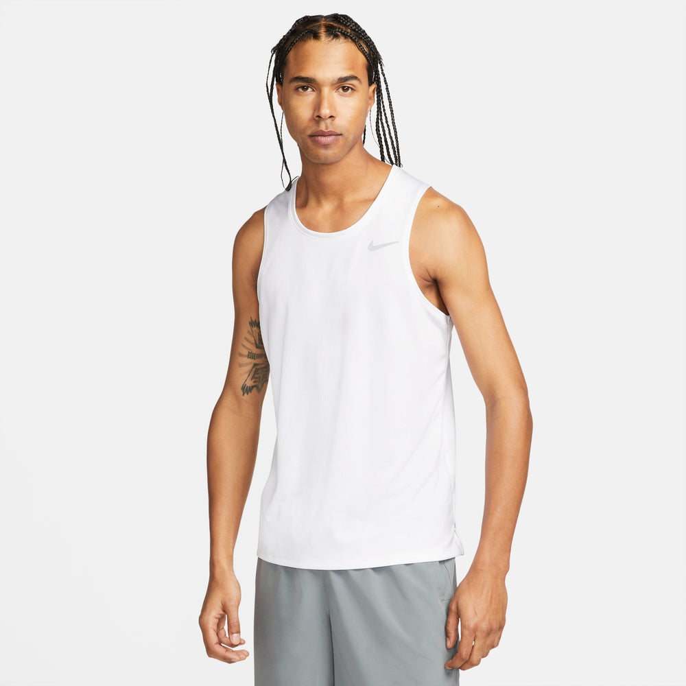 Nike Men's Dri-FIT Miler Tank White / Reflective Silver - achilles heel