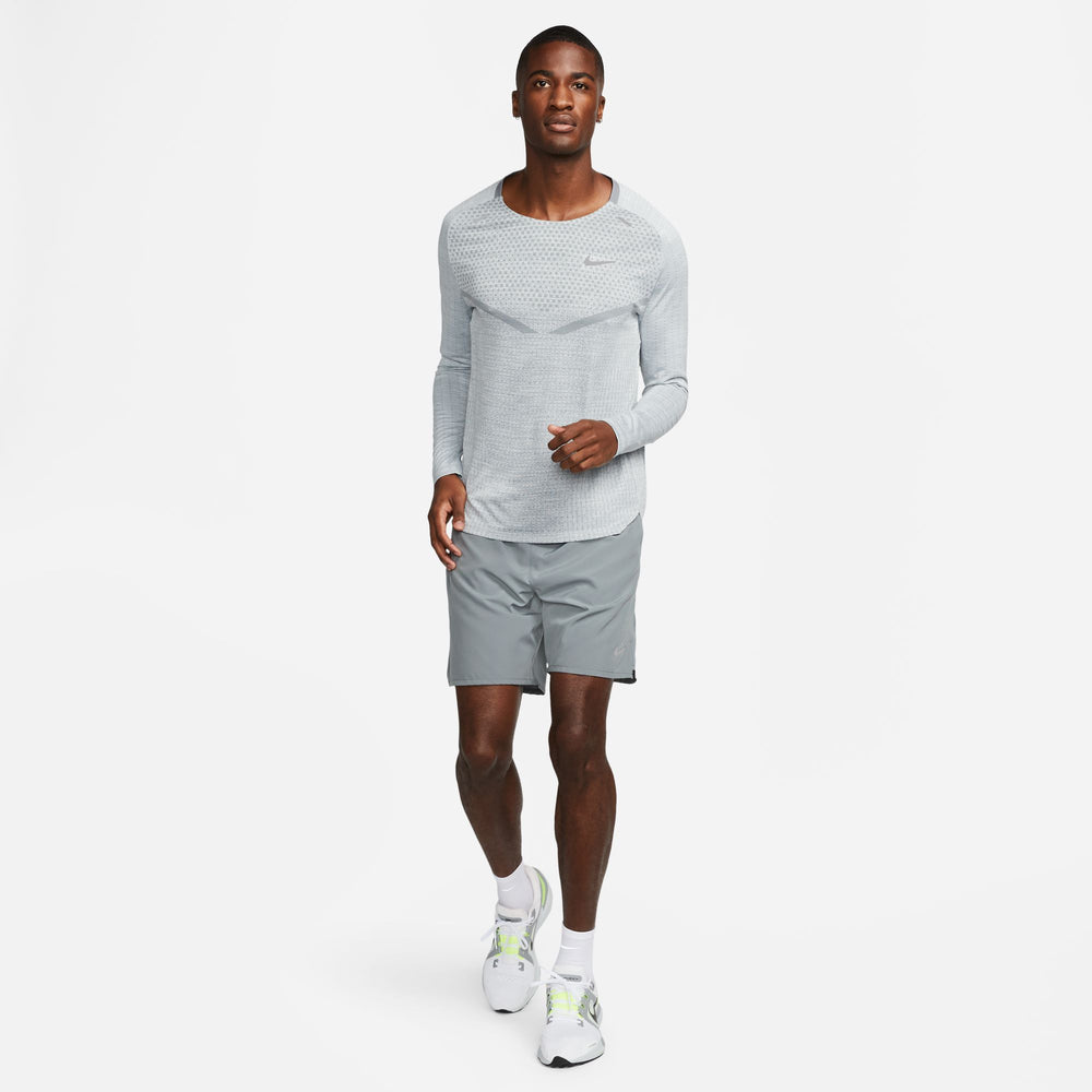 Nike Men's Dri-FIT Challenger 7 Inch 2-in-1 Running Shorts Smoke Grey / Reflective Silver - achilles heel