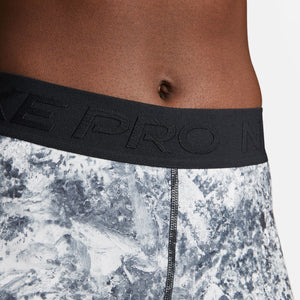 Nike Women's Pro Dri-FIT 3 Inch All Over Print Shorts Black / Iron Grey - achilles heel