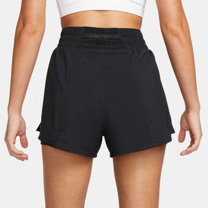 Nike Women's One Dri-FIT High Waisted 3 Inch 2 In 1 Shorts Black - achilles heel